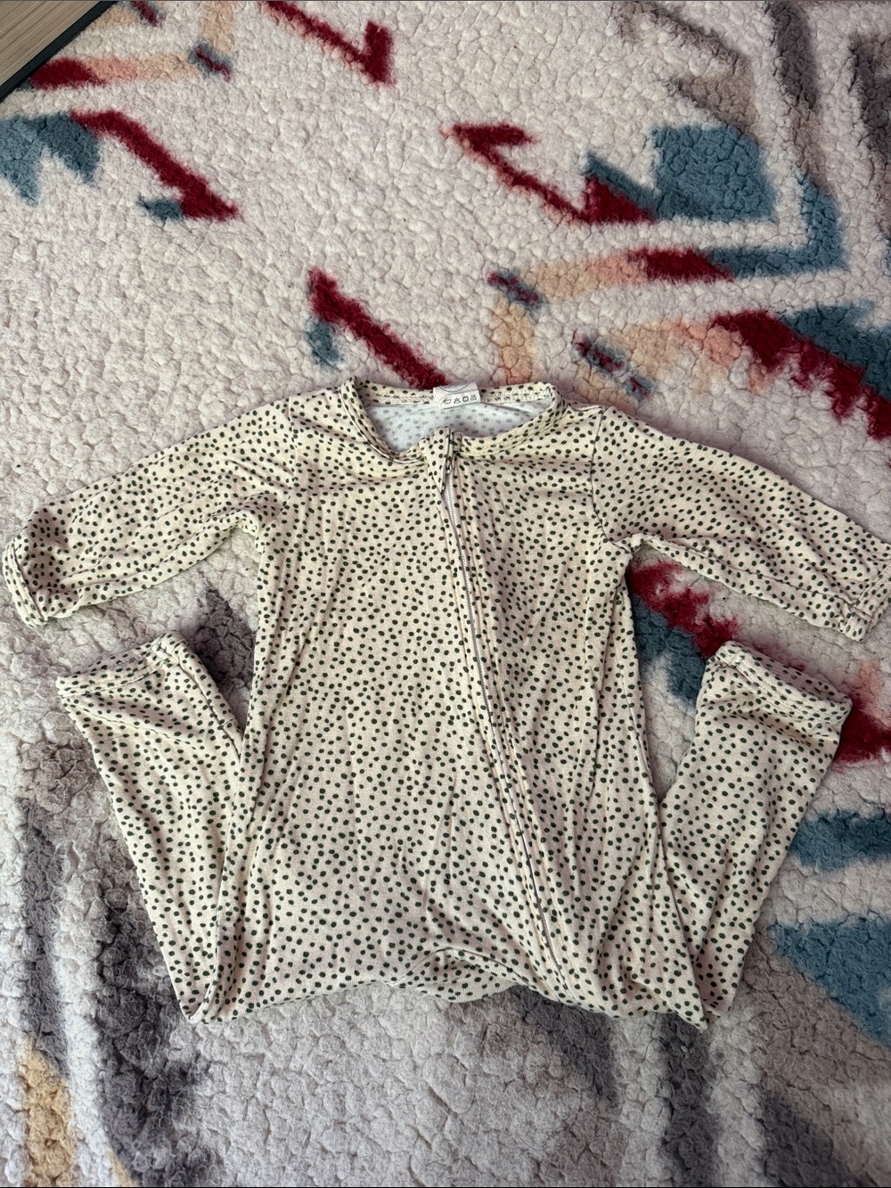 L'arkopur Baby Company Cream One-Piece with Black Dot Print